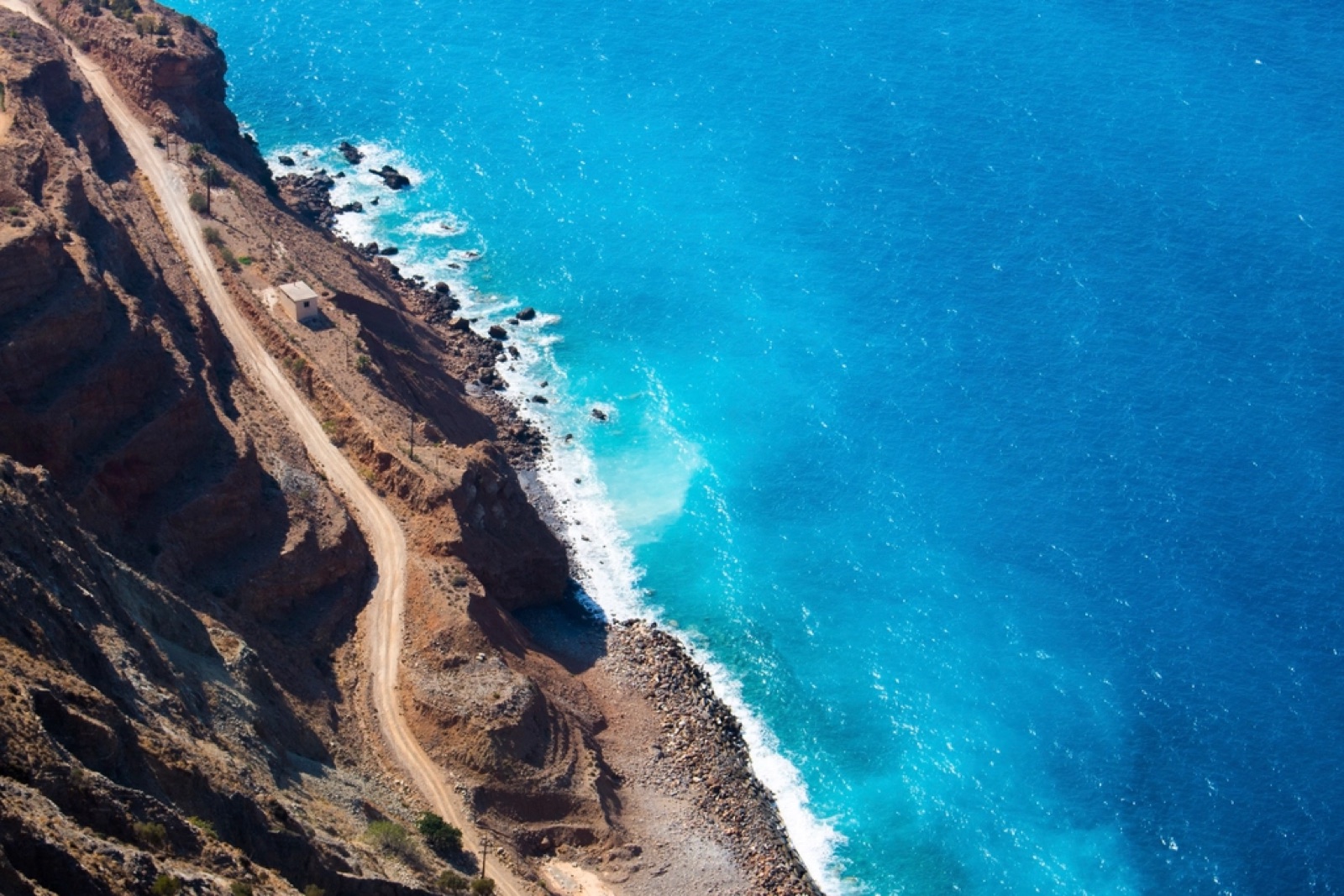 Zandstrand aan de noordkust van Kreta